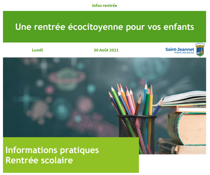 Info Rentrée Scolaire Saint Jeannet