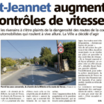 Article Nice-Matin – Saint-Jeannet augmente les contrôles de vitesse