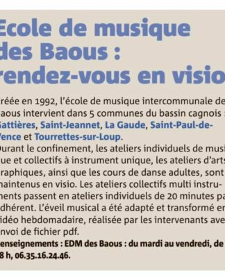 Presse – Nice-Matin : Ecole de musique des Baous