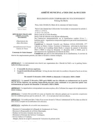 Marché de Noël – Arrêté Municipal – Stationnement