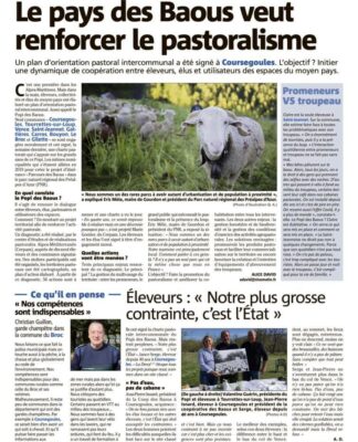 Presse –  Le Pays des Baous veut renforcer le pastoralisme