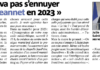 Presse : Nice-Matin 16/01/2023