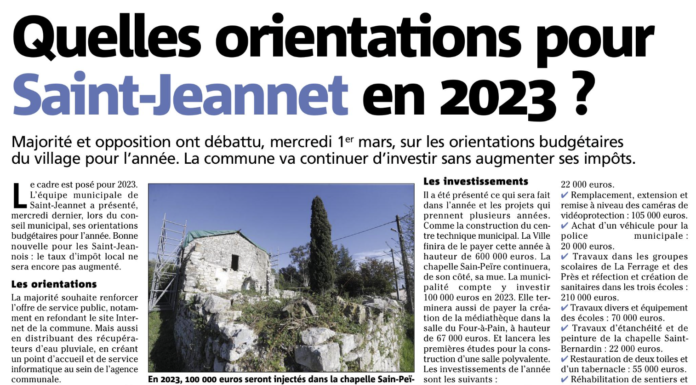 Presse : Nice-Matin 10/03/2023
