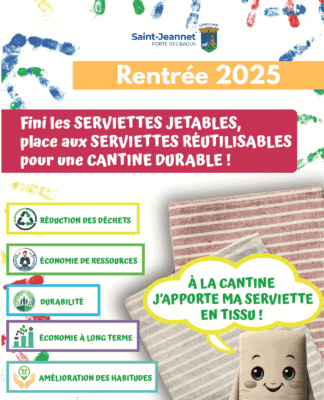 À LA CANTINE J’APPORTE MA SERVIETTE EN TISSU !