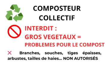 🚫 Composteurs collectifs : interdiction des gros végétaux 🚫