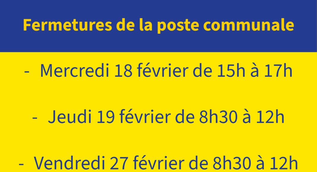 Fermetures exceptionnelles de la poste communale