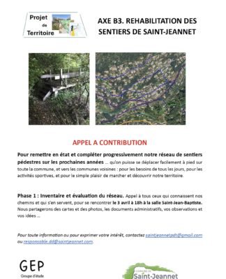 Appel à contribution : sentiers de Saint-Jeannet