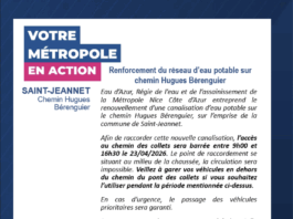 Travaux de raccordement au réseau d’eau potable du chemin des Collets