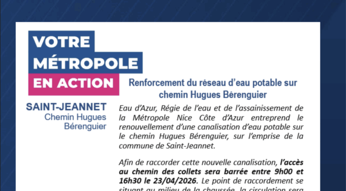 Travaux de raccordement au réseau d’eau potable du chemin des Collets