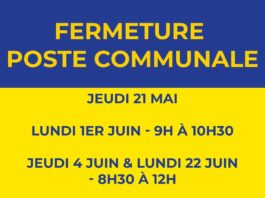 Fermeture La poste communale