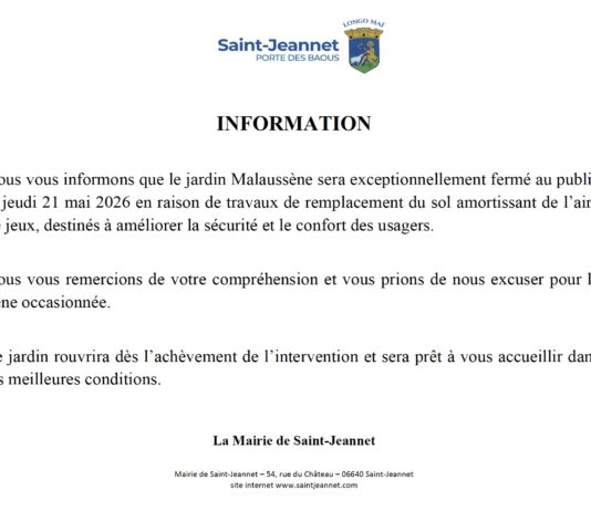 Fermeture jardin Malaussène