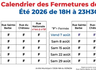 Fermeture de rues été 2026